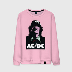Свитшот хлопковый мужской Angus young - ACDC, цвет: светло-розовый