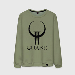 Свитшот хлопковый мужской Quake II logo, цвет: авокадо