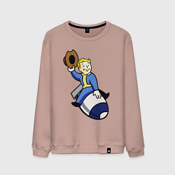 Свитшот хлопковый мужской Vault boy - bomb rider, цвет: пыльно-розовый