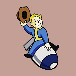 Свитшот хлопковый мужской Vault boy - bomb rider, цвет: пыльно-розовый — фото 2