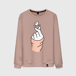 Свитшот хлопковый мужской Hand click, цвет: пыльно-розовый