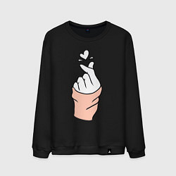 Свитшот хлопковый мужской Hand click, цвет: черный