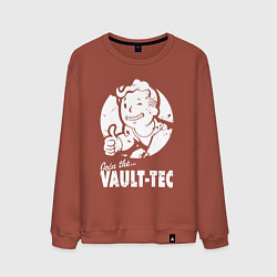 Свитшот хлопковый мужской Vault boy - join the vault tec, цвет: кирпичный