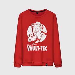 Свитшот хлопковый мужской Vault boy - join the vault tec, цвет: красный