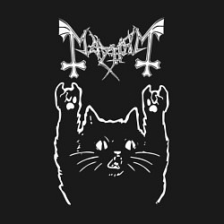 Свитшот хлопковый мужской Mayhem рок кот, цвет: черный — фото 2