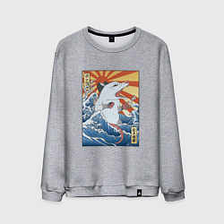 Мужской свитшот Гравюра японский опоссум в стиле укиё-э