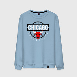 Свитшот хлопковый мужской Чикаго баскетбол, цвет: мягкое небо