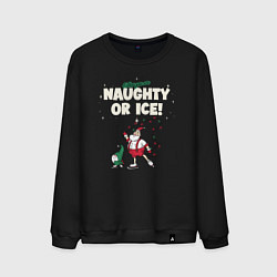Свитшот хлопковый мужской Naughty or ice, цвет: черный
