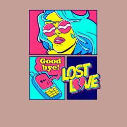 Свитшот хлопковый мужской Поп арт девушка с телефоном, цвет: пыльно-розовый — фото 2