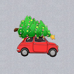 Свитшот хлопковый мужской Новогодняя машина с праздничной елкой, цвет: меланж — фото 2
