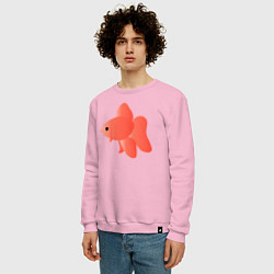 Свитшот хлопковый мужской Золотая рыба, цвет: светло-розовый — фото 2