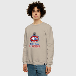 Свитшот хлопковый мужской Монреаль Канадиенс - НХЛ, цвет: миндальный — фото 2
