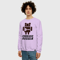 Свитшот хлопковый мужской Андроид россия, цвет: лаванда — фото 2