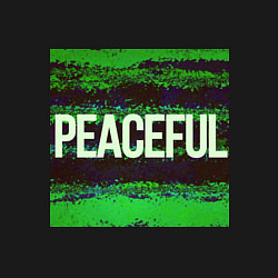 Свитшот хлопковый мужской Peaceful на зеленом фоне, цвет: черный — фото 2