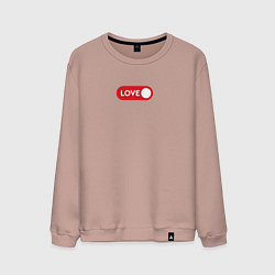 Свитшот хлопковый мужской Love on, цвет: пыльно-розовый