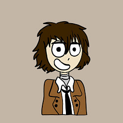 Свитшот хлопковый мужской Дазай улыбается, цвет: миндальный — фото 2