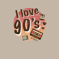 Свитшот хлопковый мужской I love 90-s, цвет: миндальный — фото 2