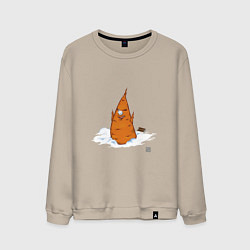 Свитшот хлопковый мужской Морковик, цвет: миндальный