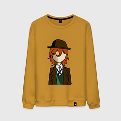 Свитшот хлопковый мужской Чуя в минимализме, цвет: горчичный