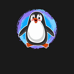 Свитшот хлопковый мужской Мультяшный милый пингвин, цвет: черный — фото 2