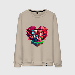 Мужской свитшот Влюбленные в Minecraft