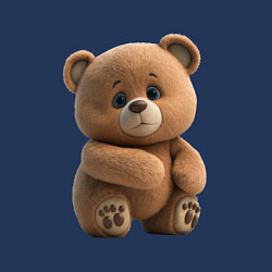 Свитшот хлопковый мужской Большой плюшевый мишка, цвет: тёмно-синий — фото 2