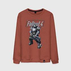 Свитшот хлопковый мужской Fallout 4 - Ultracite Power Armor, цвет: кирпичный