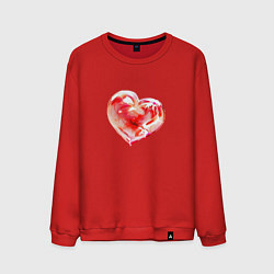 Свитшот хлопковый мужской Любящее сердце, цвет: красный