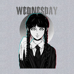 Свитшот хлопковый мужской Уэнздей Аддамс арт, цвет: меланж — фото 2