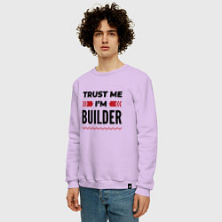 Свитшот хлопковый мужской Trust me - Im builder, цвет: лаванда — фото 2