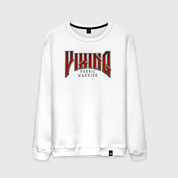 Свитшот хлопковый мужской Логотип викингов, цвет: белый