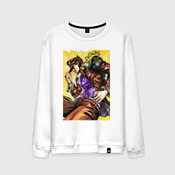 Свитшот хлопковый мужской Джотаро Куджо - JoJo Bizarre Adventure, цвет: белый