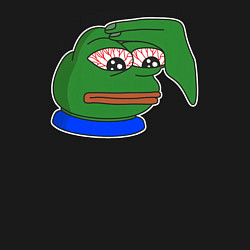 Свитшот хлопковый мужской Лягушонок Пепе в полной безысходности, цвет: черный — фото 2