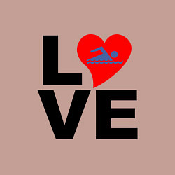 Свитшот хлопковый мужской Люблю плавать, цвет: пыльно-розовый — фото 2