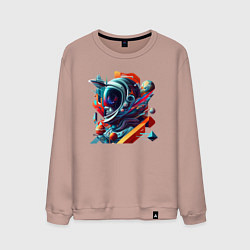 Свитшот хлопковый мужской Космонавт в кубизме, цвет: пыльно-розовый