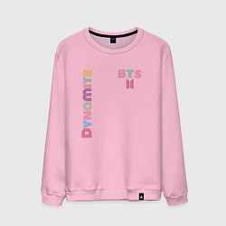 Свитшот хлопковый мужской Dynamite BTS logo, цвет: светло-розовый