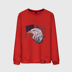 Свитшот хлопковый мужской American eagle, цвет: красный