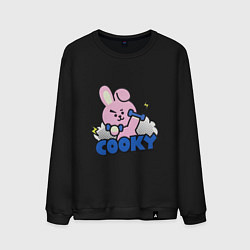 Свитшот хлопковый мужской Cooky BT21 Jungkook, цвет: черный
