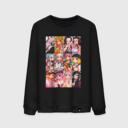 Свитшот хлопковый мужской Лучшие девочки One Piece, цвет: черный