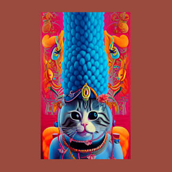 Свитшот хлопковый мужской Кошка по имени Мардж - нейросеть - art, цвет: кирпичный — фото 2