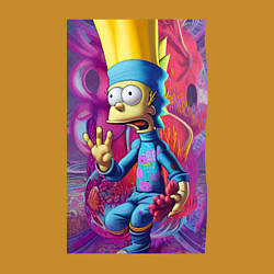 Свитшот хлопковый мужской Bart Simpson - neural network - fantasy, цвет: горчичный — фото 2