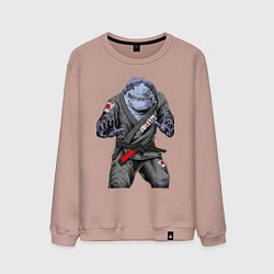Свитшот хлопковый мужской Акула bjj, цвет: пыльно-розовый