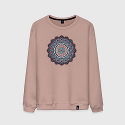 Свитшот хлопковый мужской Индийская Mandala, цвет: пыльно-розовый