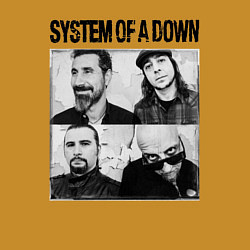 Свитшот хлопковый мужской System of a down rock, цвет: горчичный — фото 2