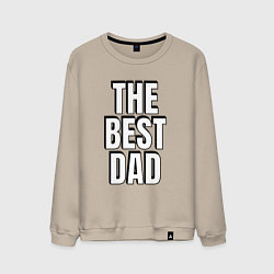 Мужской свитшот The best dad белая надпись с тенью