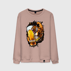 Свитшот хлопковый мужской Накатигр с кружкой, цвет: пыльно-розовый