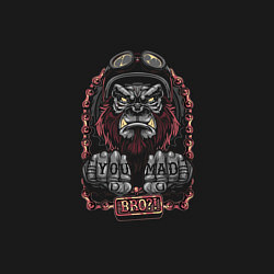 Свитшот хлопковый мужской You mad bro monkey, цвет: черный — фото 2