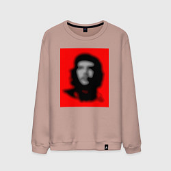 Свитшот хлопковый мужской Че Гевара расплывчатая иллюзия, цвет: пыльно-розовый