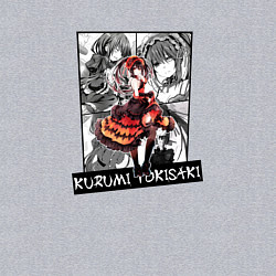 Свитшот хлопковый мужской Куруми Токисаки на фоне манги, цвет: меланж — фото 2