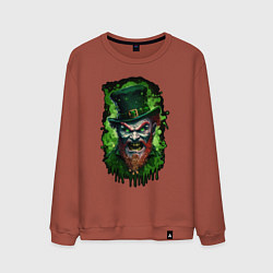 Свитшот хлопковый мужской НеДобрый лепрекон, цвет: кирпичный